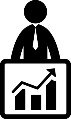 Man With Business Graphic Of Improving Stats Sticker Svg Vector, Free Vectors File